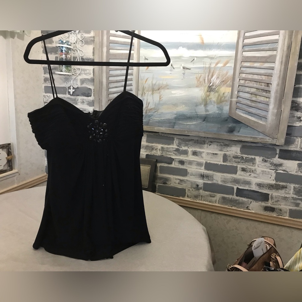 Dressbarn Black Sequined and Beaded  Camisole